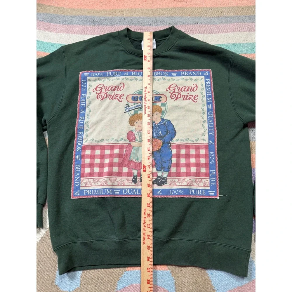 Champion Repurposed Cottagecore Sweatshirt Handmade Quilt Patchwork Farmhouse - Picture 6 of 7